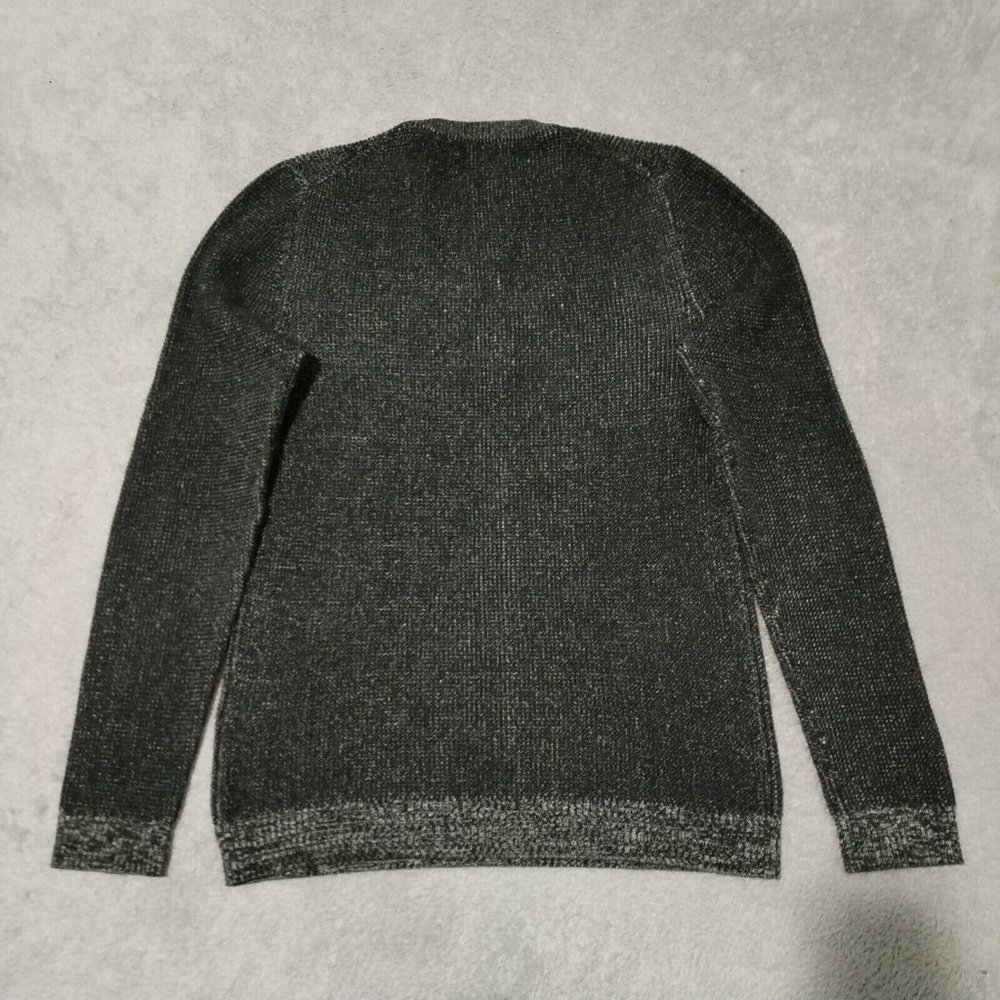 Reiss Jumper Mens XS Tiger Grey Chunky Tight Knit Contrasting Trim Crew Heavy - Picture 8 of 13